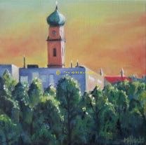 Neuhausen Sunset  oil on canvas 30x30cm