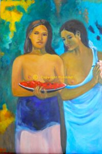 Two tahitian women after Gauguin